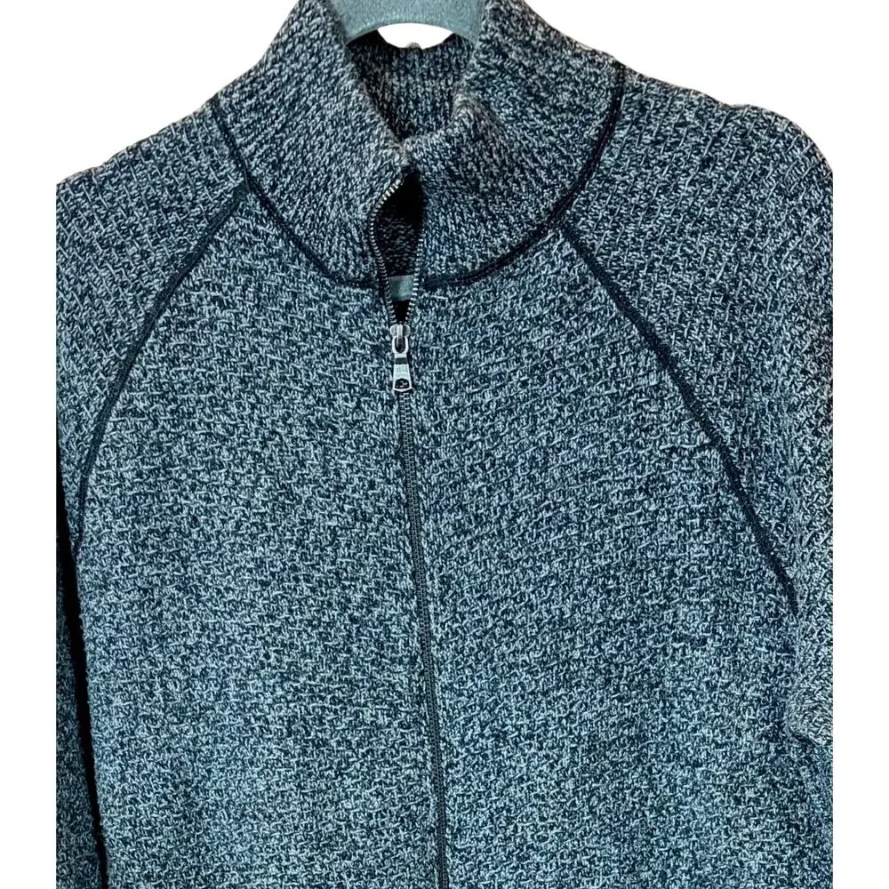 Banana Republic Mens Full Zip Cardigan Jacket XL Heather Black Academia Preppy